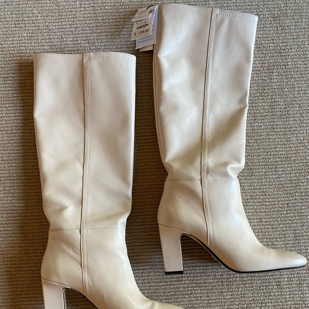 Zara White Boots